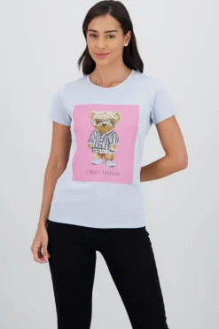 T-shirt oso detalle aplicacion