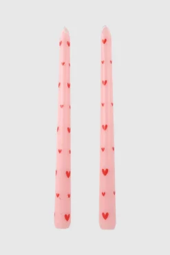 2 velas largas corazones