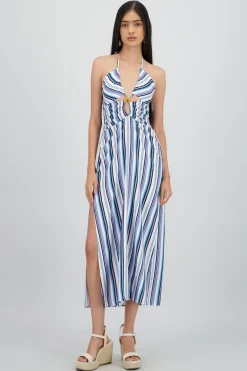 Vestido cutout halter lineas