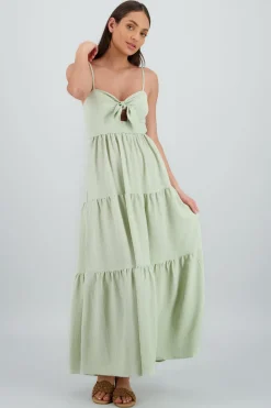 Vestido de nudo maxi liso