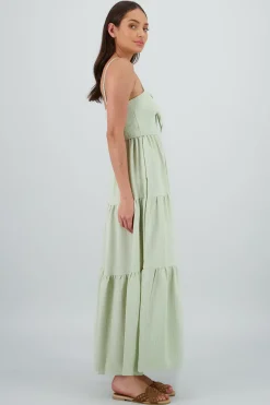 Vestido de nudo maxi liso