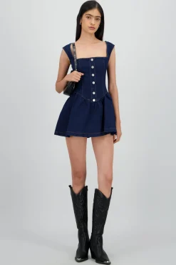 Vestido denim botones