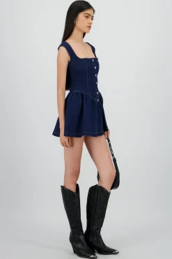 Vestido denim botones