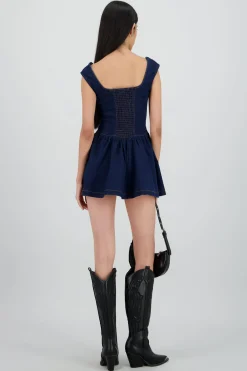 Vestido denim botones