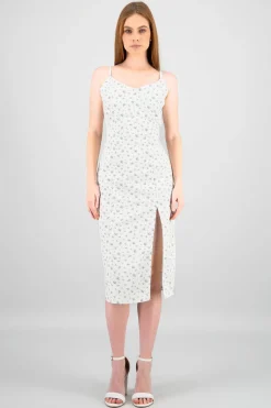 Vestido denim flores con estampado