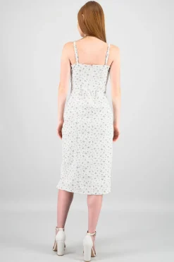 Vestido denim flores con estampado