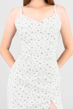 Vestido denim flores con estampado