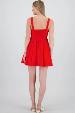 Vestido detalle de encaje corto