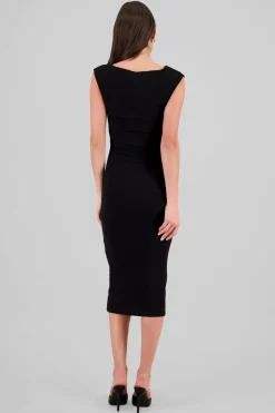 Vestido drapeado sin mangas