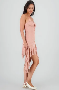 Vestido encaje asimetrico