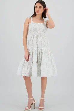 Vestido estampado flores olanes