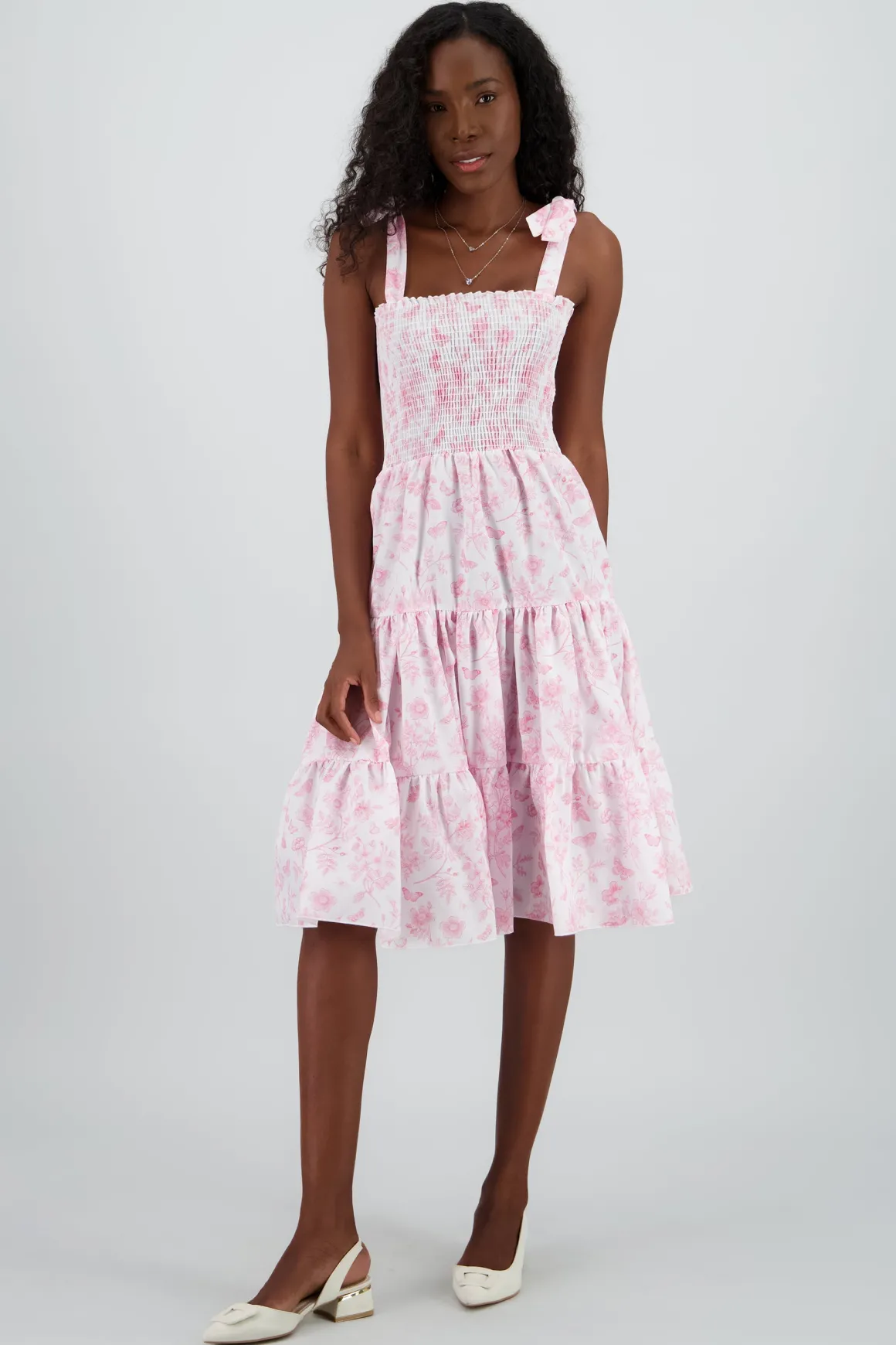 Vestido estampado flores olanes