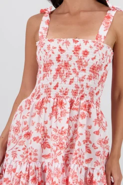 Vestido estampado flores olanes