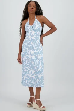 Vestido estampado halter