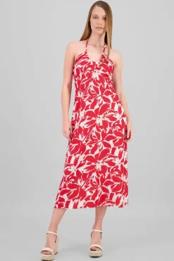 Vestido estampado halter