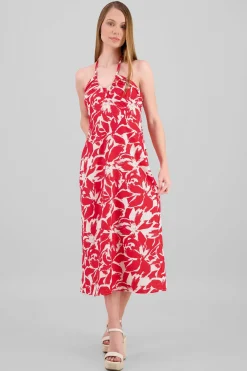 Vestido estampado halter