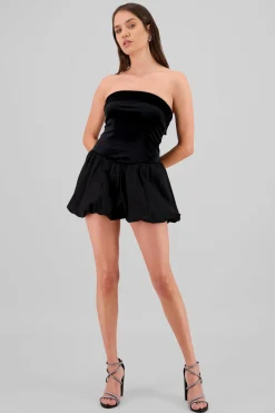 Vestido falda globo terciopelo