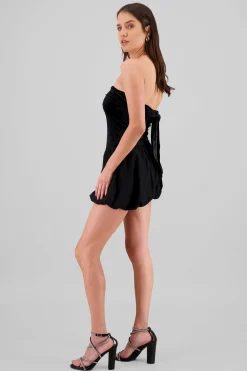 Vestido falda globo terciopelo