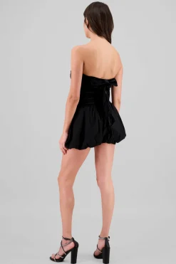 Vestido falda globo terciopelo