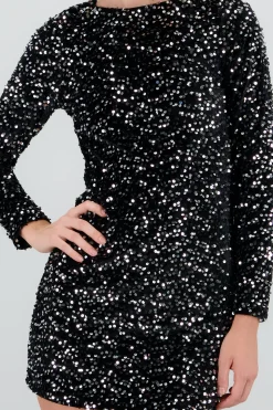 Vestido lentejuela escote espalda