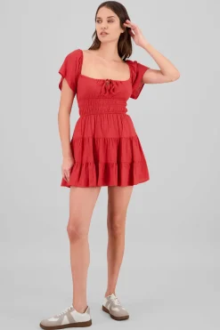 Vestido manga corta con detalle short interno