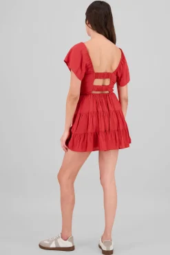 Vestido manga corta con detalle short interno