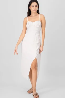 Vestido maxi abertura pierna