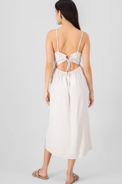 Vestido maxi abertura pierna