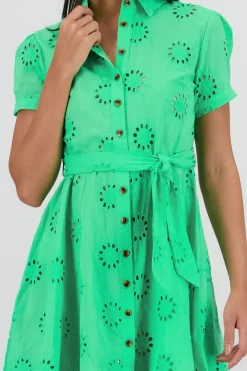 Vestido maxi camisero eyeled