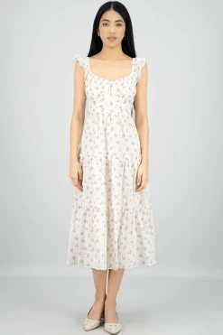 Vestido maxi estampado flores