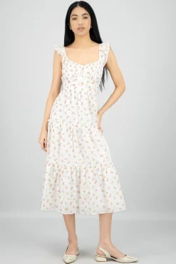 Vestido maxi estampado flores