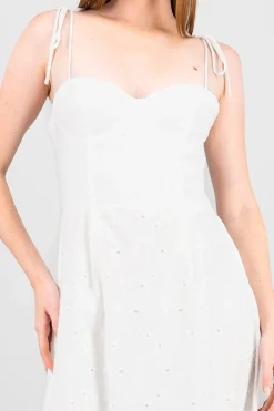 Vestido maxi eyelet estampado Hypsters