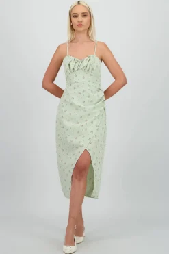 Vestido maxi flores en lino