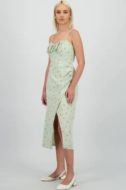 Vestido maxi flores en lino