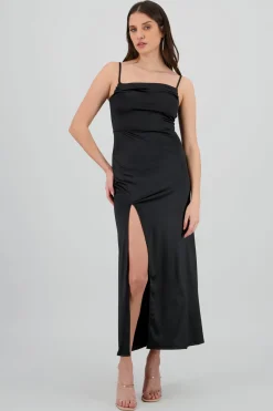 Vestido maxi satin espalda abierta