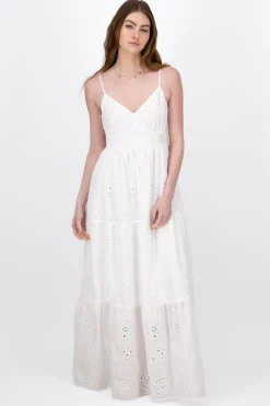 Vestido Maxi Textura Bordado