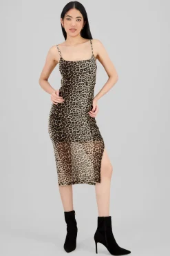 Vestido maxi tirantes animal print