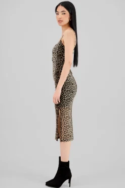 Vestido maxi tirantes animal print