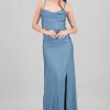 Vestido maxi tirantes drapeado