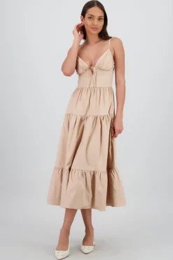 Vestido maxi tirantes olanes