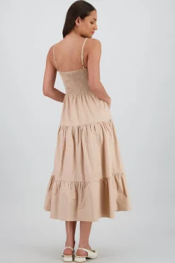 Vestido maxi tirantes olanes