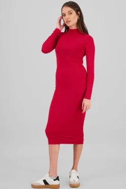 Vestido midi cuello alto