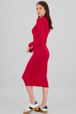 Vestido midi cuello alto