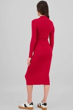 Vestido midi cuello alto