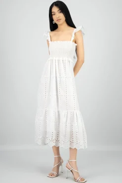 Vestido midi detalle eyelead