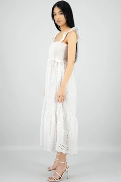 Vestido midi detalle eyelead