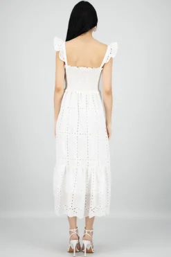 Vestido midi detalle eyelead