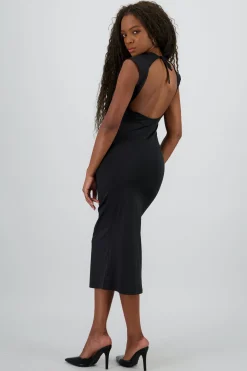 Vestido midi escote espalda