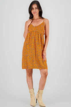 Vestido midi escote v tirantes