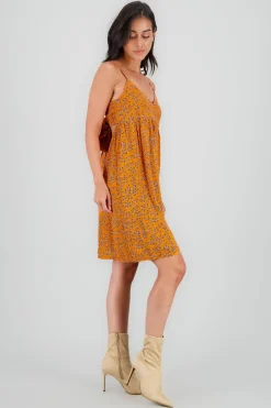 Vestido midi escote v tirantes